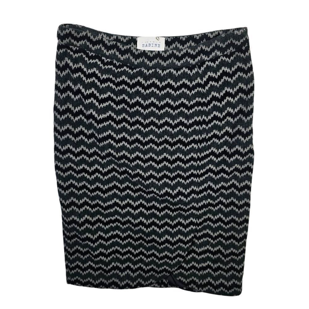 Sabine Monochrome Zigzag Pencil Skirt Size L